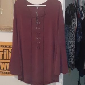 Size XL maroon/mauve blouse